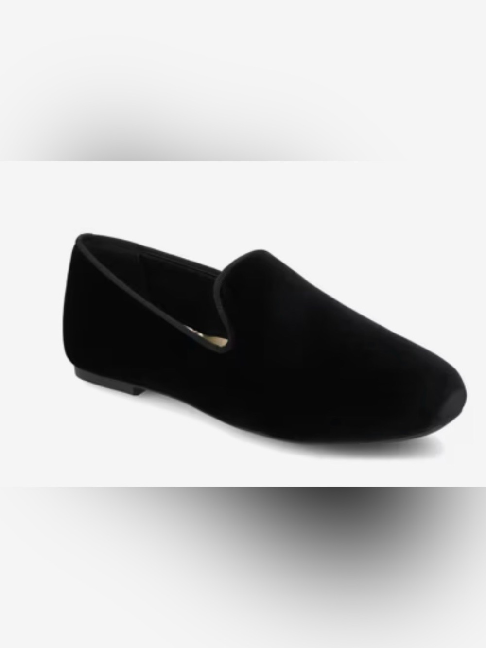 Birdies Black Velvet Quilted Insole Slip-On Loafers